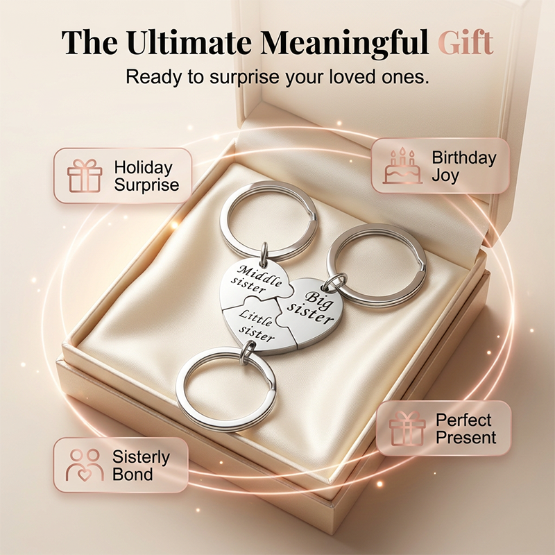 Connected Sister Keychain Set – Unbreakable Bond, Lasting Love