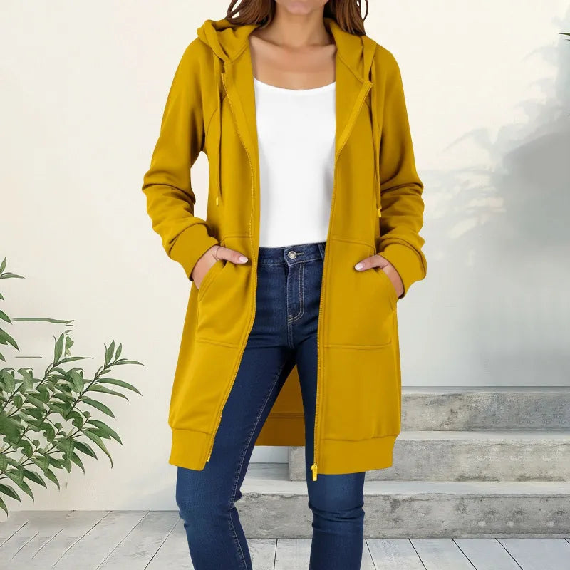 Elise — Full-Zip Long Hoodie Coat | 50% OFF