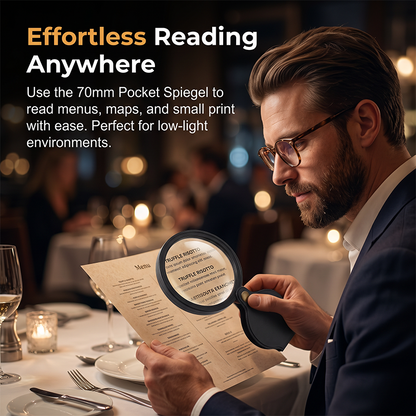 Foldable portable 15X magnifying glass with leather case — See Tiny Details Instantly