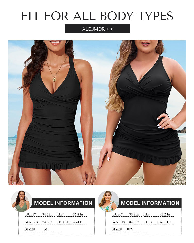 Marissa – Fitted Swimsuit with Deep V-Neckline and Support