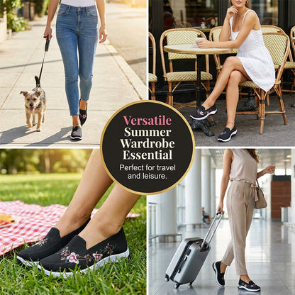 Ava – Lightweight, Breathable Mesh Shoes with Floral Pattern