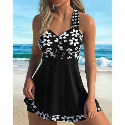 Lena – Women's Tankini with Floral Pattern and Adjustable Fit