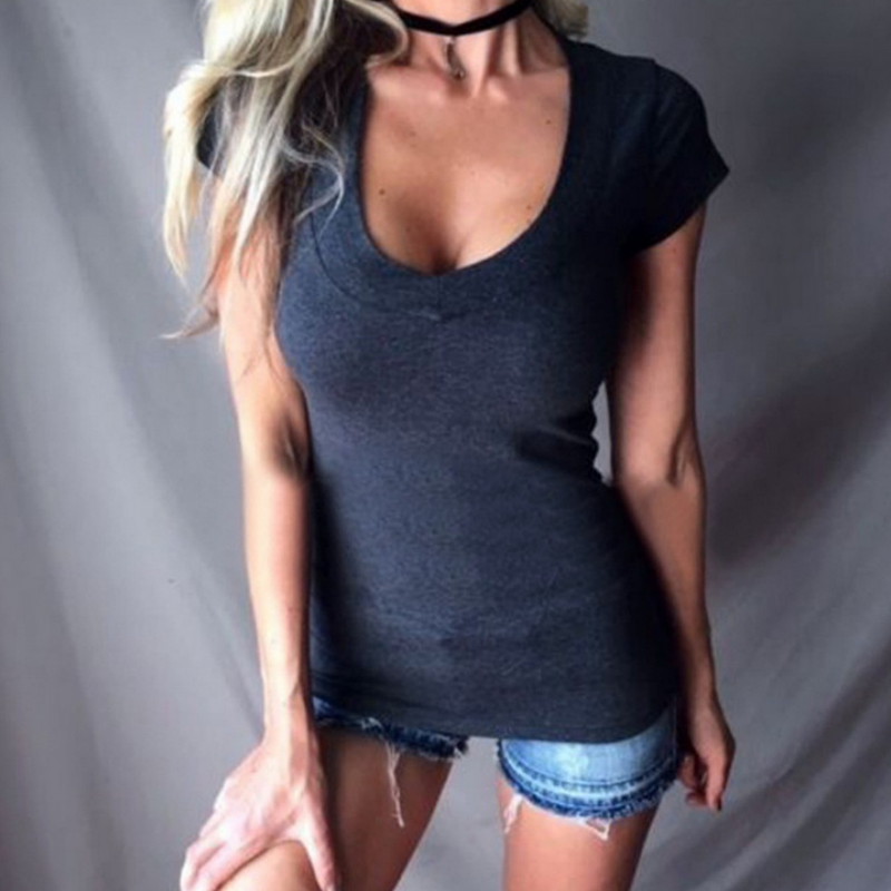 Sophia — Women's Summer Slim Top with Deep V-Neck