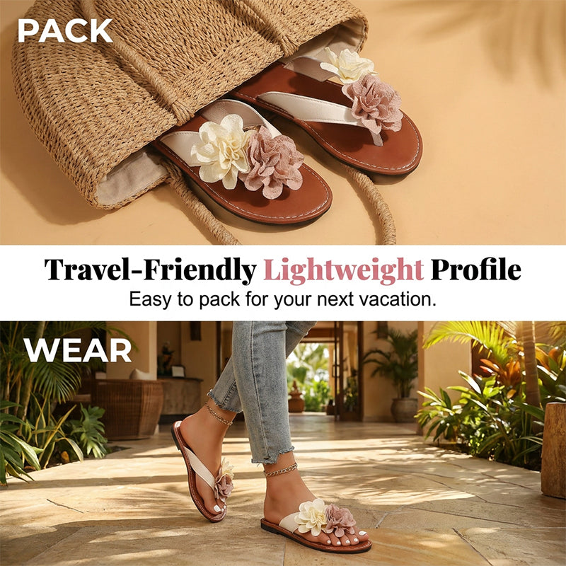 Mia — Lightweight Sandals with Floral Pattern and Padded Sole