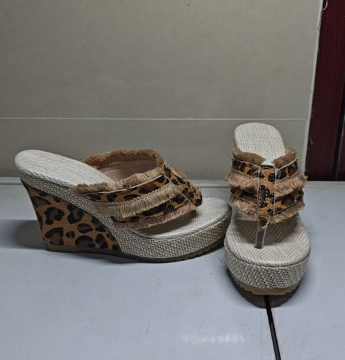 Lana – Breathable Denim Platform Sandals with 10 cm Heel