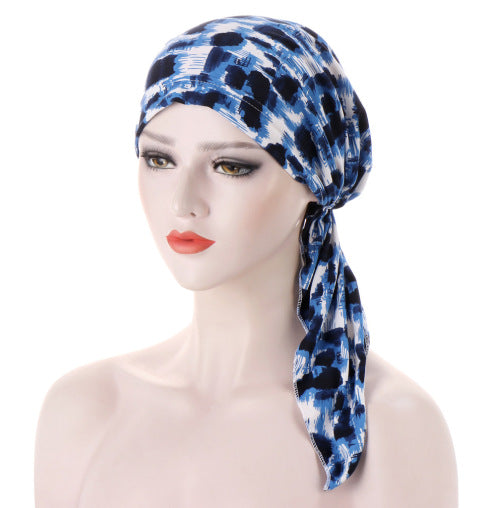 Ava — Floral Pre-Tied Headscarf with Soft Comfort