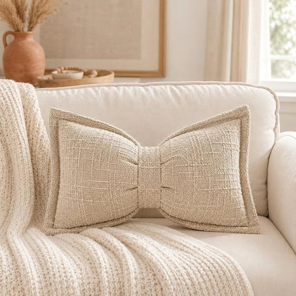 Bow Plush Throw Pillow — Cozy Elegance Instantly