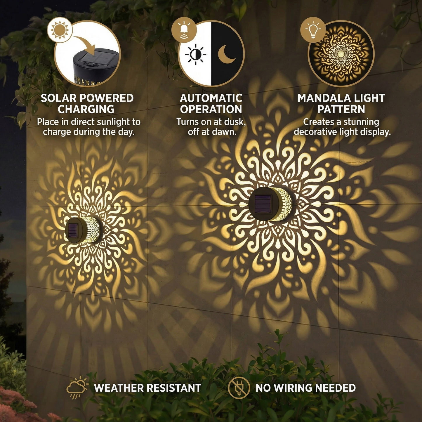 LumaMandala Solar Glow – Effortlessly Enchant Nights