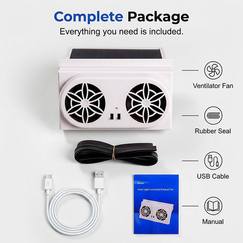 Solar Car Ventilator — Instant Cooling Comfort