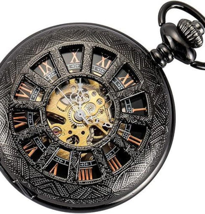 Mechanical pocket watch with spider web pattern — Own timeless boldness