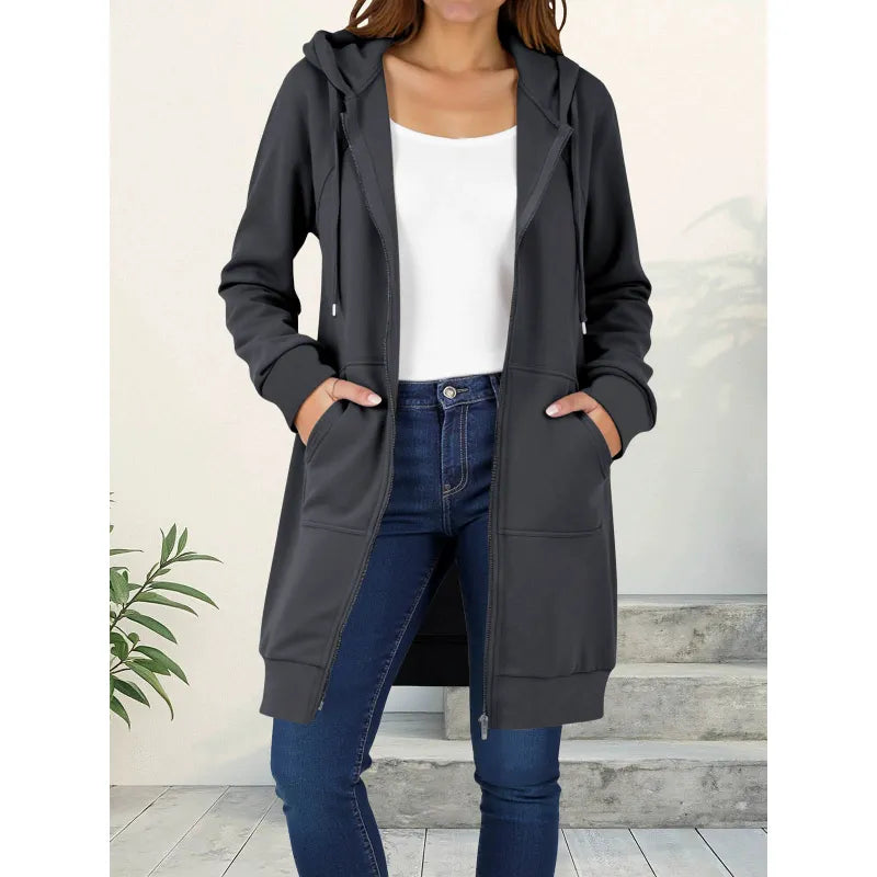 Elise — Full-Zip Long Hoodie Coat | 50% OFF