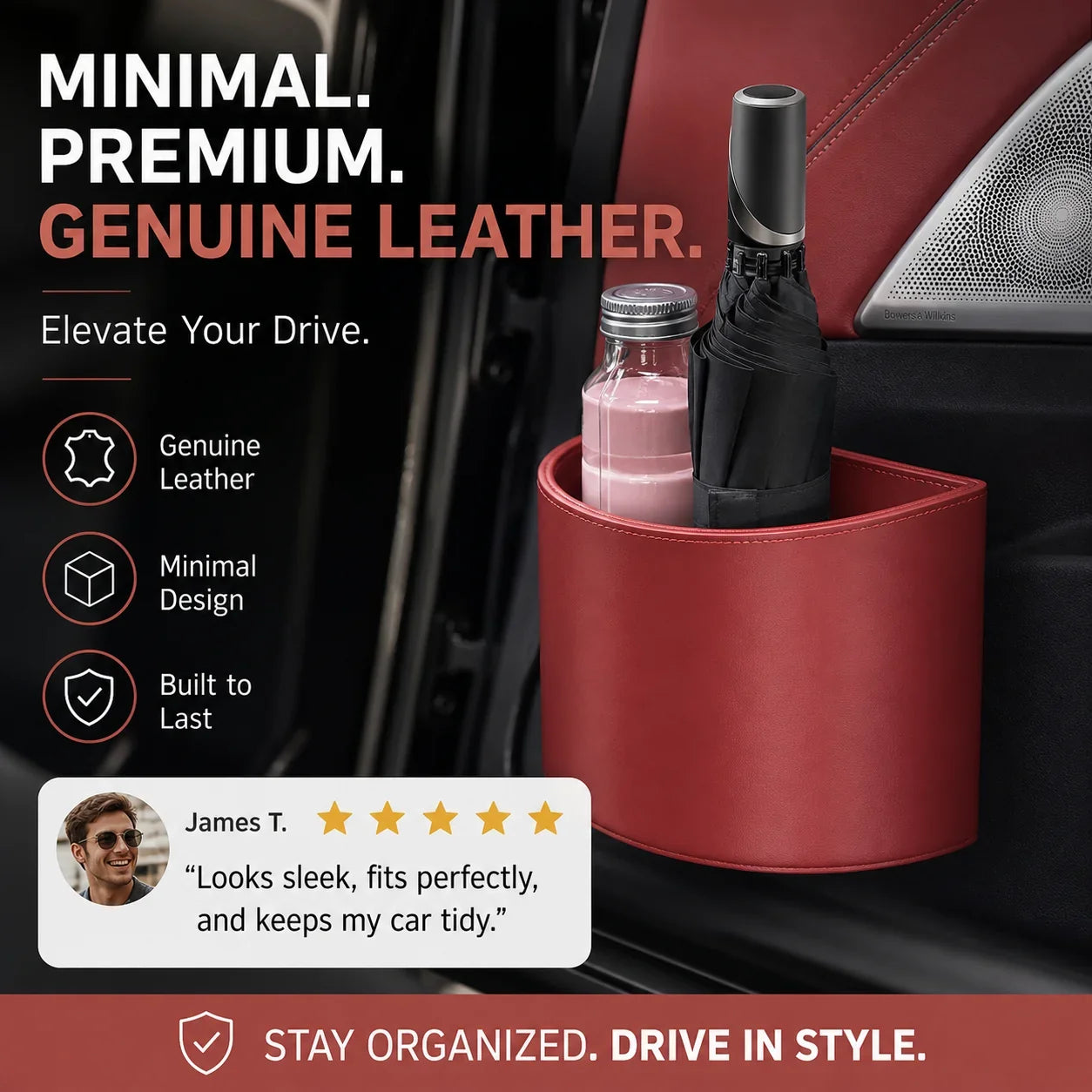 VeluraDrive — Leather Car Door Organizer | 50% OFF