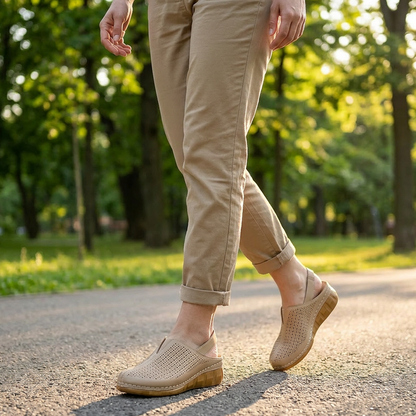 Ava – Perforated Wedge Sandals with Straps for All-Day Comfort