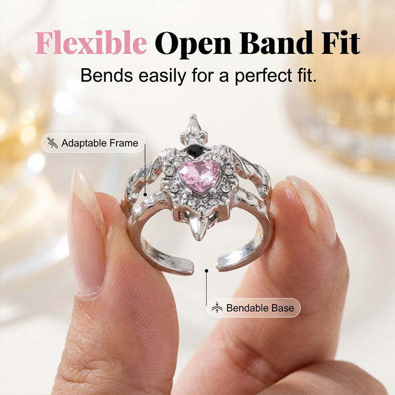 Jina — Gothic Heart Ring | 50% OFF