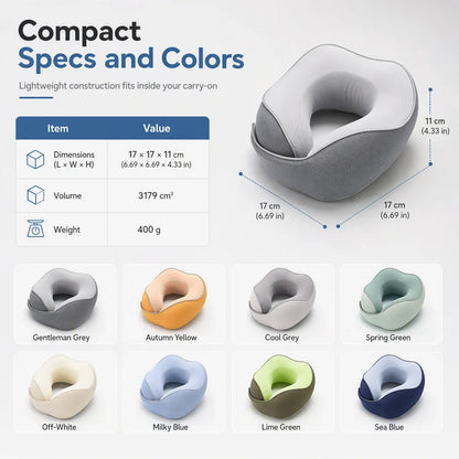 NeckEase Memory Foam Pillow — Travel Pain-Free Bliss