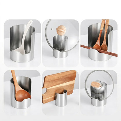 Silver Kitchen Utensil Holder – Quickly Declutter, Cook Happily