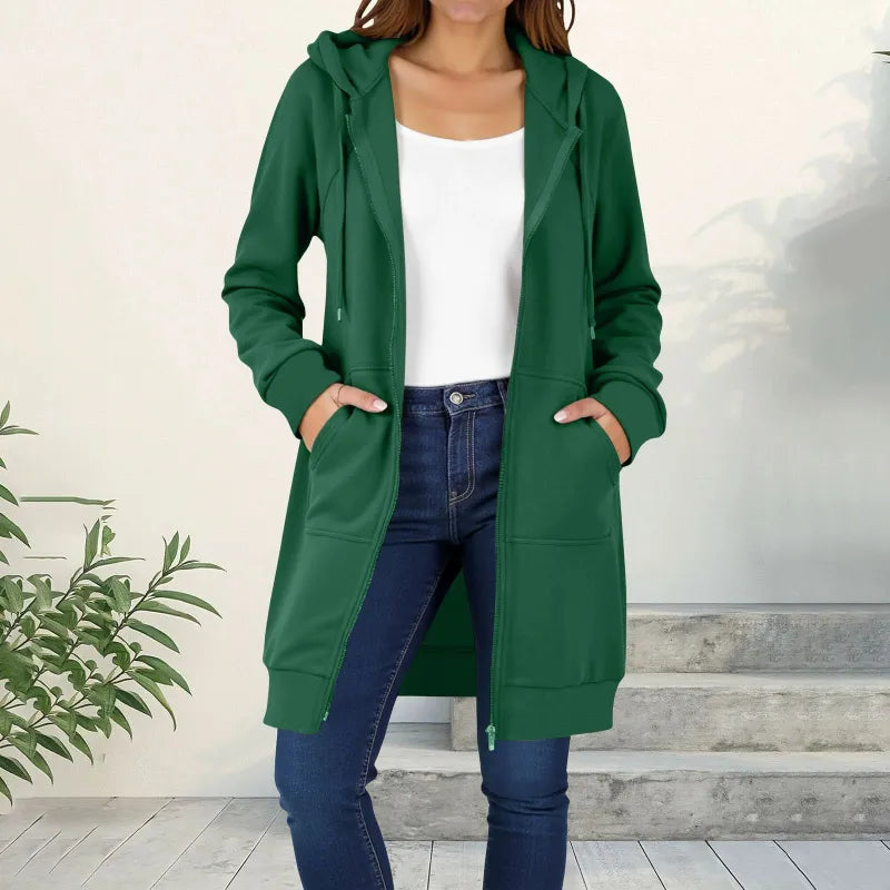 Elise — Full-Zip Long Hoodie Coat | 50% OFF