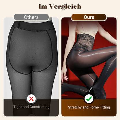 Rose – High-waisted mesh stockings with 3D rose embroidery