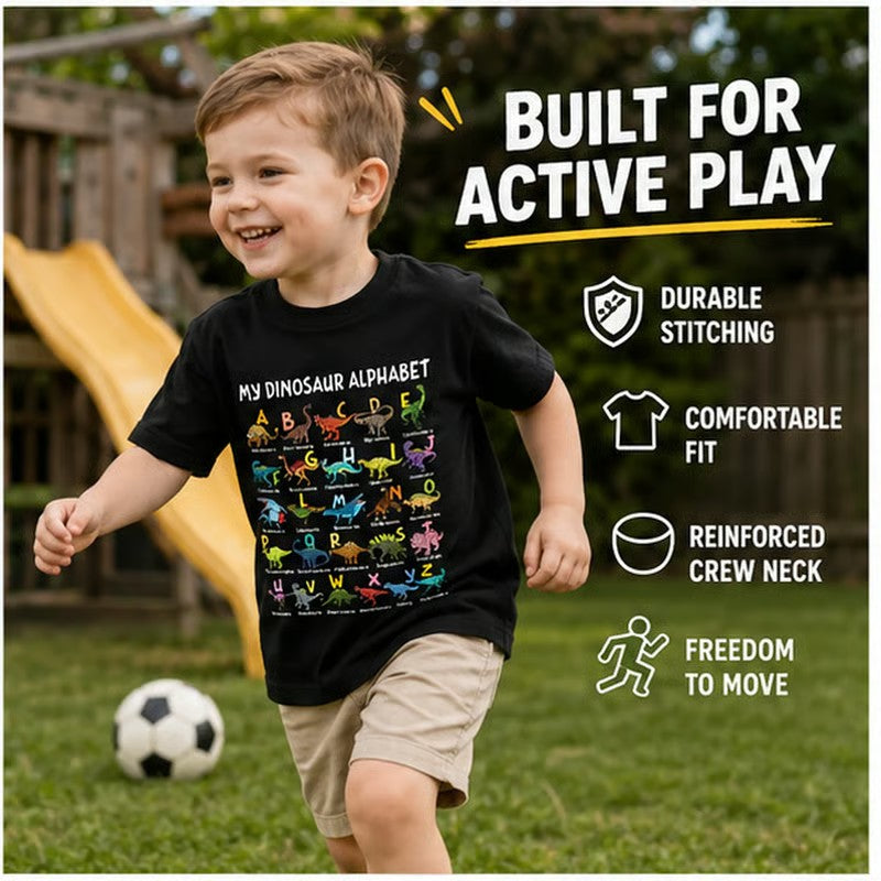 Dinosaur Alphabet Tee — Comfortable Learning Fun