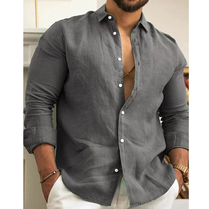 Leg – Men's shirt made from cotton-linen blend with breathable comfort