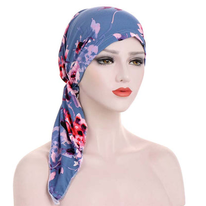 Ava — Floral Pre-Tied Headscarf with Soft Comfort