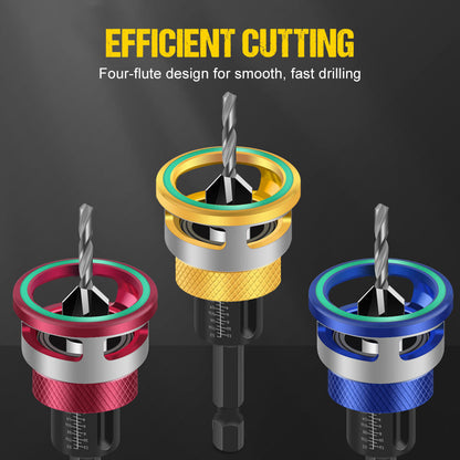 WoodCountersink Pro Set — Refined Countersink Drill Bits | 50% OFF
