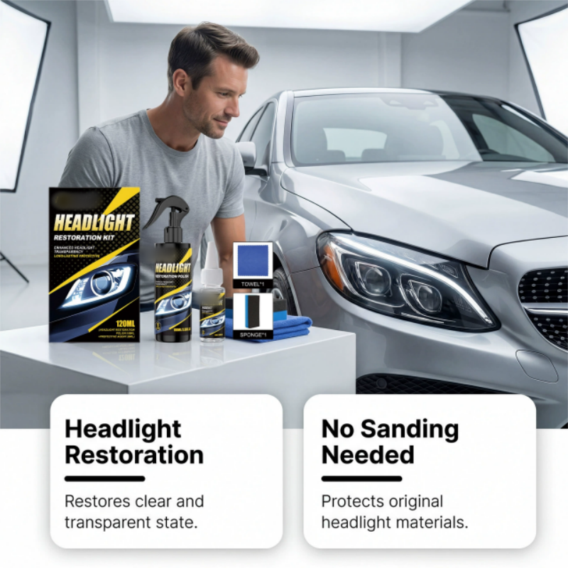 Headlight Restoration Kit — Clear Vision and Safety