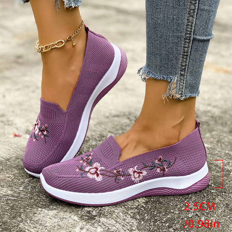 Ava – Lightweight, Breathable Mesh Shoes with Floral Pattern