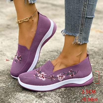 Ava – Lightweight, Breathable Mesh Shoes with Floral Pattern