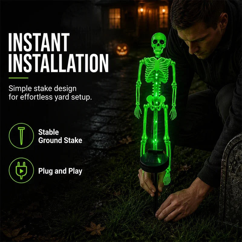 GlowPhantom — Solar Skeleton Halloween Stake Light | 50% OFF