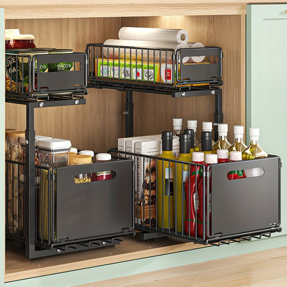 GlideNest Two-Stage Extendable Organizer – Effortless Access, Complete Calm
