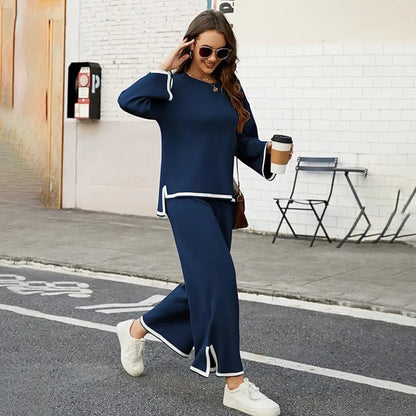 Elle — Women's Suit Set with Wide-Leg Pants for Elegance