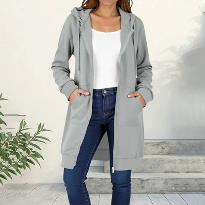 Elise — Full-Zip Long Hoodie Coat | 50% OFF