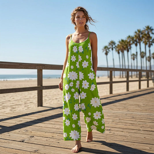 Leonie – Floral Jumpsuit with Pockets and Wide Leg Hem