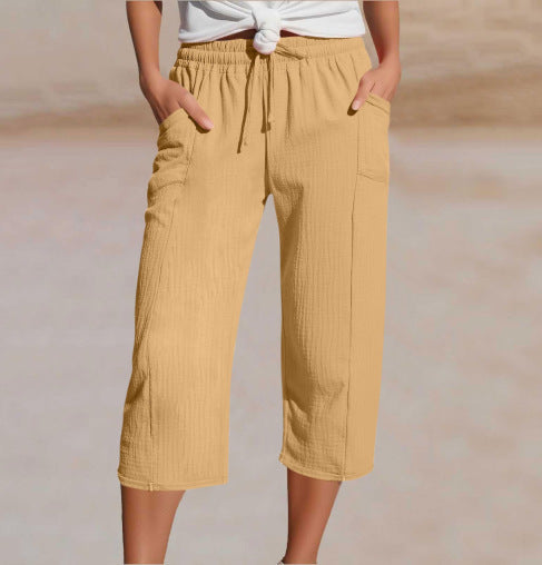 Ava – Lightweight pants made from a linen-cotton blend with adjustable waistband