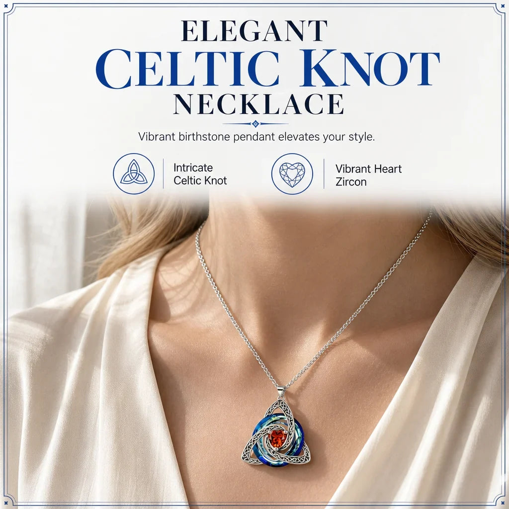 LunaKnot — Celtic Birthstone Pendant Necklace | 50% OFF