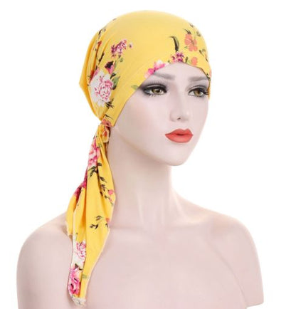 Ava — Floral Pre-Tied Headscarf with Soft Comfort