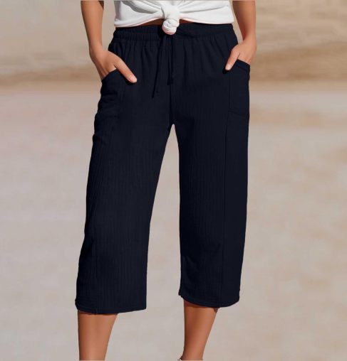 Ava – Lightweight pants made from a linen-cotton blend with adjustable waistband