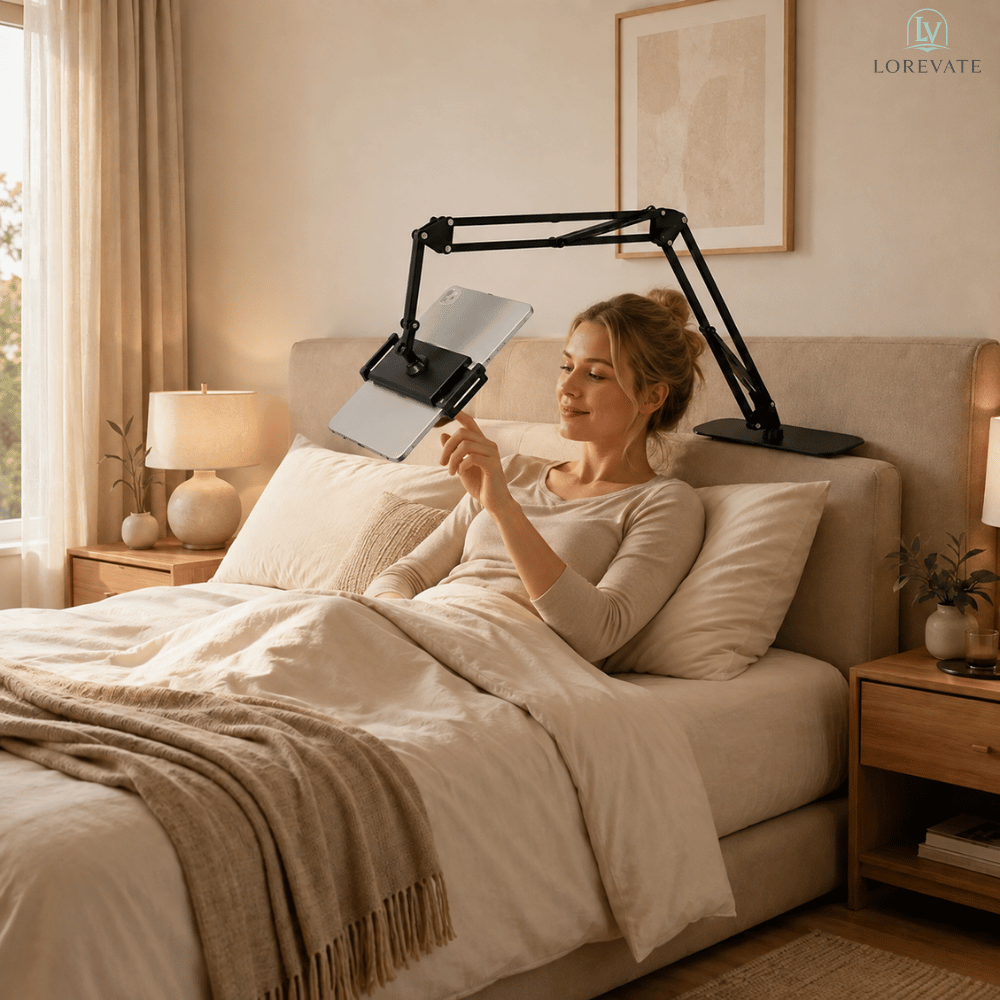 FlexView — Magnetic Bedside Tablet Stand | 50% OFF