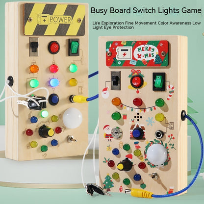 LuminaPlay — Aktivitätsbrett aus Holz mit Schaltern für Kinder | 50% RABATT