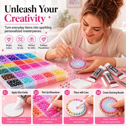 CrystalGlow - DIY-Bastelset mit Strasssteinen | 50% RABATT