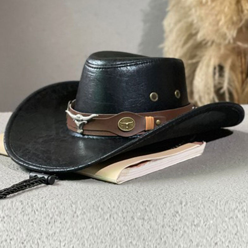 Laramie — Wide Brim Cowboy Hat with Adjustable Strap