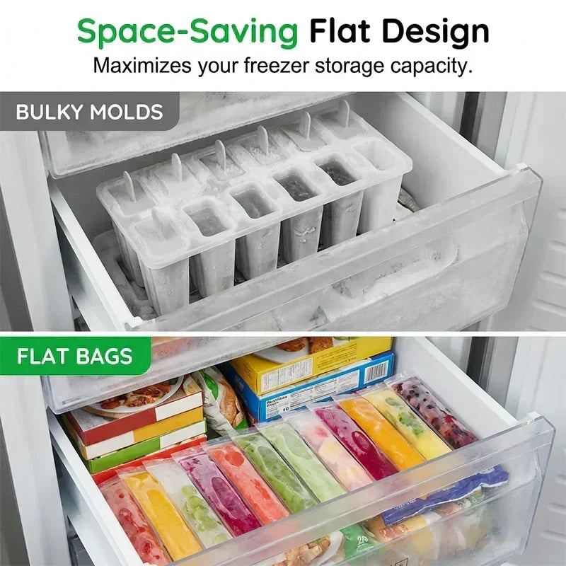 ChillZip 50pcs — Self-Sealing Ice Pop Bags | 50% OFF