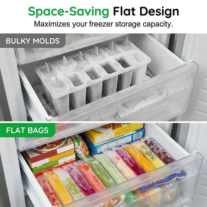ChillZip 50pcs — Self-Sealing Ice Pop Bags | 50% OFF