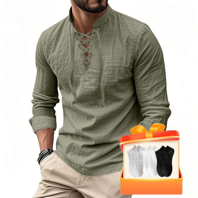 Jasper — Breathable Cotton Blend Shirt with Adjustable Neckline