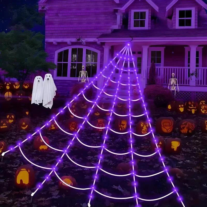 GlowSpell Spider Web Lights — Ignite Spooky Thrills
