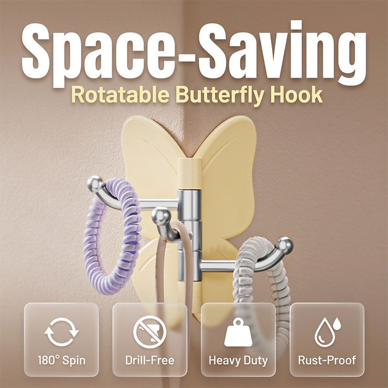 Smart 3-Arm Swivel Hook — Instantly Organized, Effortlessly Elegant