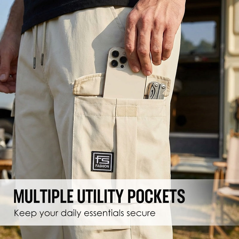 Carter — Stretch Cargo Pants with Adjustable Waistband and Pockets