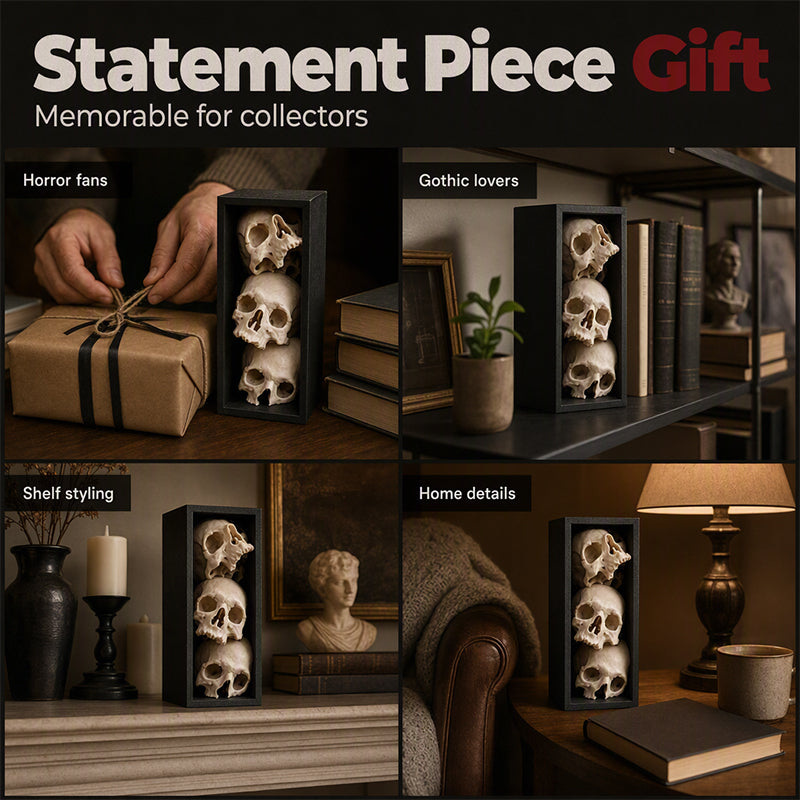 MorbidAura Skull Bookend — Command Attention, Organize Fearlessly