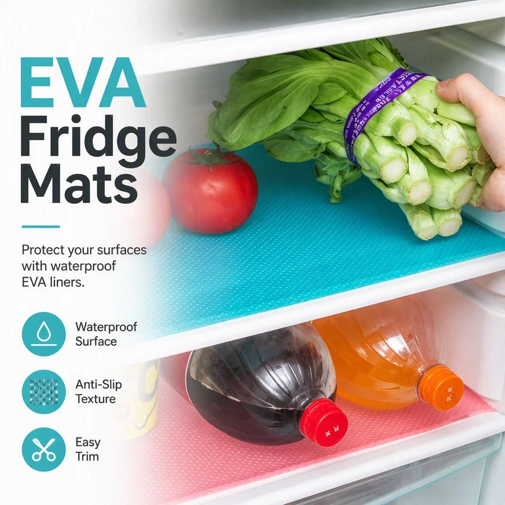 GlacierGuard — Waterproof Fridge Mats 4 pcs | 50% OFF